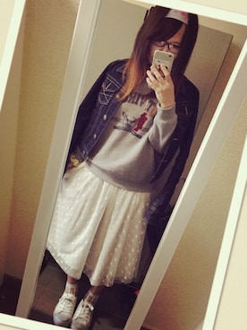 「TOMMY（トミー）のアイテム（ジャケット/アウター）」を使った、ふーこさん（レディース・148cm）の春コーディネート