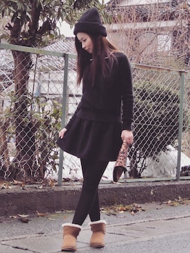 「アイテム（クラッチバッグ、その他）」を使った、hiromiさん（レディース・159cm）の冬コーディネート