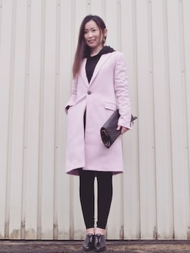 LE CIEL BLEUのチェスターコート（ピンク系）を使った人気ファッション