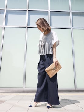 「TSURU（ツル）のアイテム（パンプス）」を使った、Saori Minamiさん（レディース・166cm）の春コーディネート