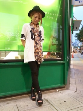 「TYPE BLUE（タイプブルー）のアイテム（Tシャツ/カットソー）」を使った、minagawaさん（レディース・150cm）の夏コーディネート