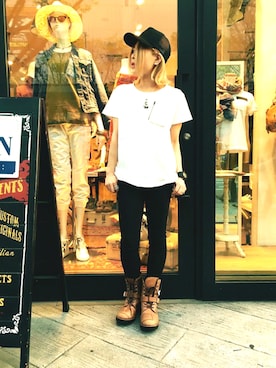 「ビッグTシャツ」｜minagawaさん（レディース・150cm）の春コーディネート