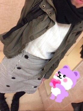 「ウエストイン」｜「アイテム（ミリタリージャケット）」を使った、きよ。さん（レディース・149cm）の秋コーディネート