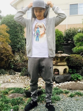 「fragment design（フラグメントデザイン）のアイテム（帽子）」を使った、John Titorさん（メンズ・165cm）の秋コーディネート