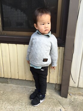 「スウェット×シャツ」｜＊senata＊さん（キッズ・80cm）の秋コーディネート