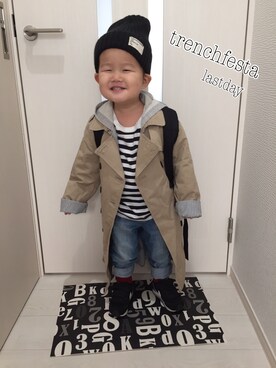 「Factor=（ファクターイコール）のアイテム（シューズ）」を使った、＊senata＊さん（キッズ・90cm）の冬コーディネート