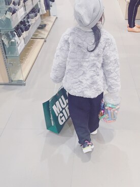 「MUJI Labo（ムジラボ）のアイテム（その他、グリーン系）」を使った、oliviaさん（キッズ・120cm）の秋コーディネート