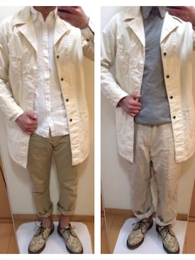 「Lee（リー）のアイテム（ステンカラーコート）」を使った、tatsuharuさん（メンズ・168cm）の春コーディネート