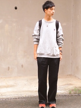 「EDWIN（エドウィン）のアイテム（スウェット）」を使った、和地 蓮二さん（メンズ・177cm）の夏コーディネート