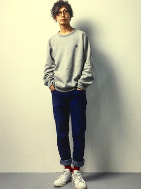「赤い靴下」｜和地 蓮二さん（メンズ・177cm・20代）の春コーディネート
