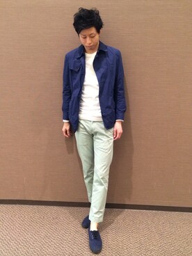「EDIFICE（エディフィス）のアイテム（トレンチコート）」を使った、icchoさん（メンズ・176cm）の春コーディネート