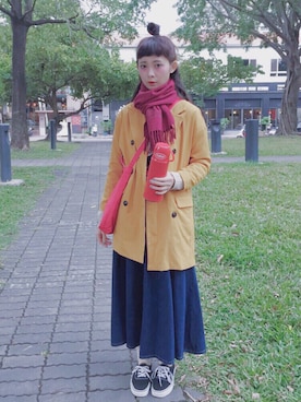 「冬休み」｜「アイテム（ジャケット/アウター）」を使った、Weiさん（レディース・165cm）の冬コーディネート