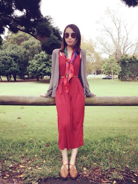 「silk scarf」｜Ellen Wangさん（レディース・161cm）の冬コーディネート