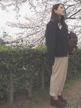 「SON OF THE CHEESE（サノバチーズ）のアイテム（ジャケット/アウター）」を使った、masumiさん（レディース・151cm）の春コーディネート