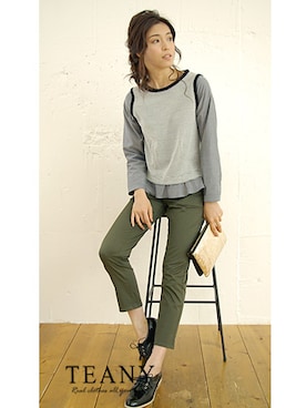 「Laugoa（ラウゴア）のアイテム」を使った、TEANY(ティーニー)さん（レディース・168cm）の夏コーディネート