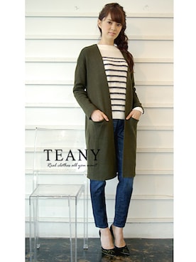 「ボーダーニット」｜TEANY(ティーニー)さん（レディース・168cm）の秋コーディネート