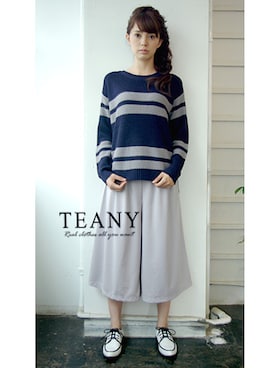 「ガウチョパンツ」｜TEANY(ティーニー)さん（レディース・168cm）の秋コーディネート