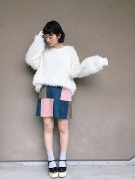 「もけもけ」｜「アイテム（その他シューズ）」を使った、mekkoさん（レディース・158cm）の秋コーディネート