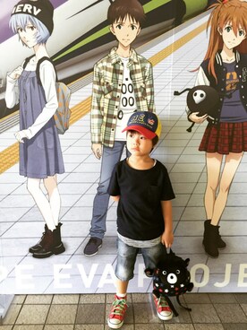 「ドラフトGAP」｜「アイテム（キャップ）」を使った、ぐるぐるKIDSさん（キッズ・110cm）の夏コーディネート