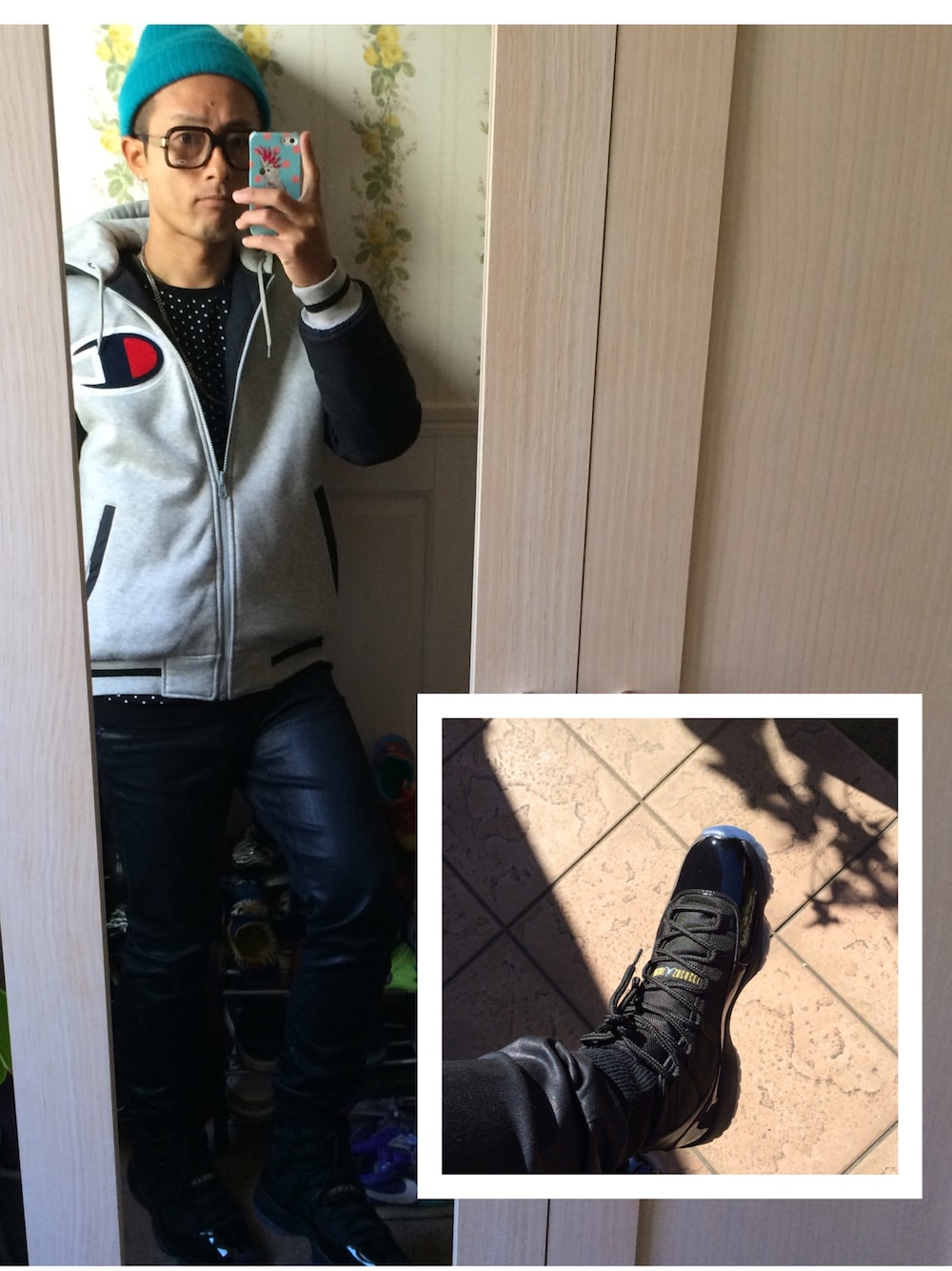 ブラック系のダウンジャケット/コート、ブラック系のスニーカーを着用したメンズの冬コーディネートの1枚目の写真