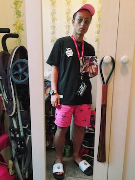 「STADIUM（スタジアム）のアイテム」を使った、ウエア太郎さん（メンズ・171cm）の夏コーディネート