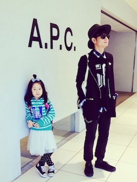 「CONVERSE（コンバース）のCHILD ALL STAR RZ HI/チャイルド オールスター RZ HI（スニーカー、ブラック系）」を使った、asayuraさん（レディース・160cm）の春コーディネート