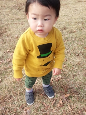 「babyGAP（babyGAP）のアイテム（シューズ）」を使った、yuukiさん（キッズ・80cm）の冬コーディネート