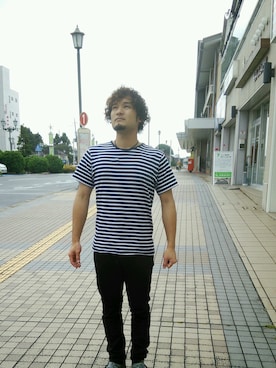 「NAVY（ネイビー）のアイテム」を使った、TAISUKE NAKAOさん（メンズ・165cm）の夏コーディネート