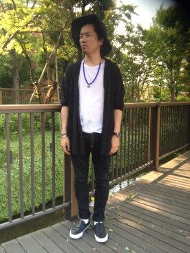 「アイテム（アクセサリー、パープル系）」を使った、syu_ykmさん（メンズ・174cm）の春コーディネート