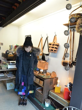 「onionakitaのアイテム（One piece dress、ブラック系）」を使った、onion Akitaさん（レディース）の冬コーディネート