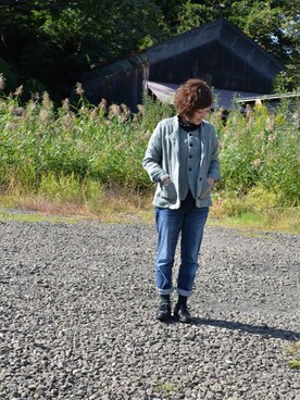 「onionakitaのアイテム（Vest、グリーン系）」を使った、onion Akitaさん（レディース）の秋コーディネート