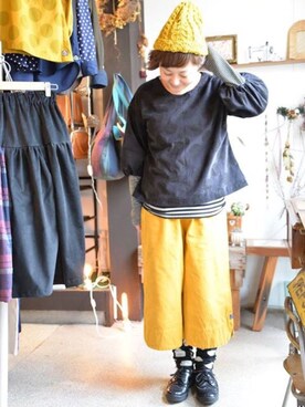 「onionakitaのアイテム（Shirts、ブラック系）」を使った、onion Akitaさん（レディース）の秋コーディネート