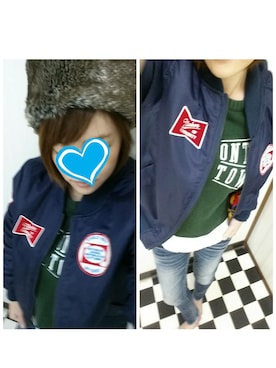「Rodeo Crowns（ロデオクラウンズ）のアイテム（スタジャン）」を使った、こにたんさん（レディース・158cm）の冬コーディネート