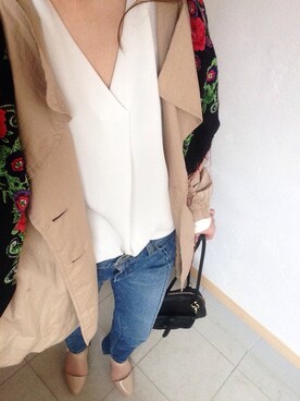 「春コート」｜momokoさん（レディース・159cm）の冬コーディネート