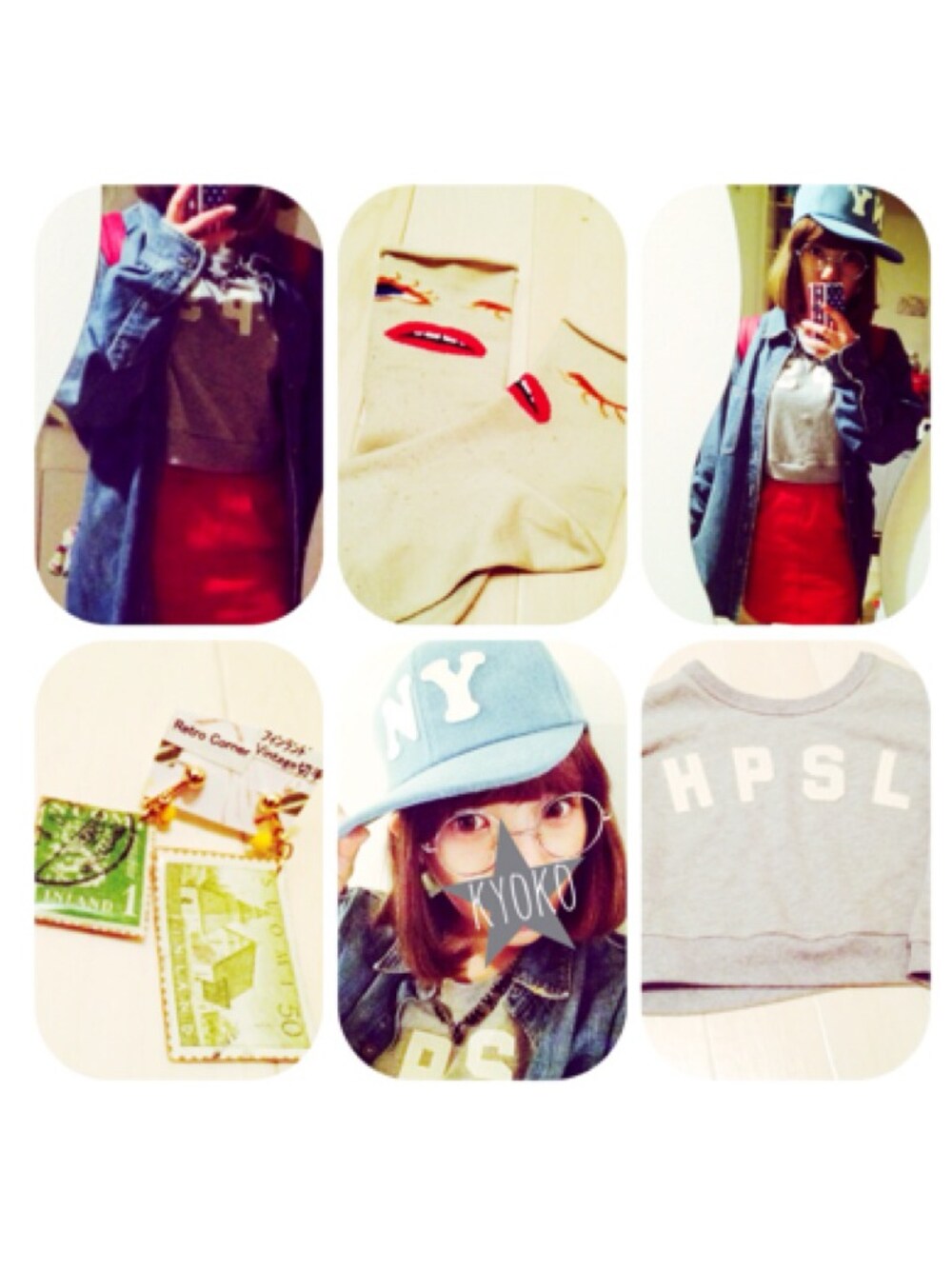 グレー系のスウェット、ホワイト系のソックス/靴下、ブルー系のキャップを着用したレディースの春コーディネートの1枚目の写真