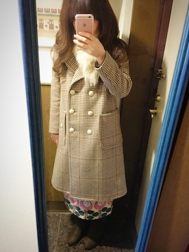 「バラ柄」｜「アイテム（その他アウター）」を使った、ののこ❣さん（レディース・155cm）の冬コーディネート