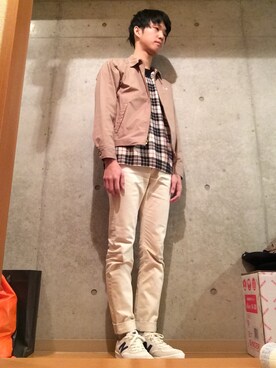 「Scye（サイ）のアイテム（パーカー）」を使った、やまもとさん（メンズ・176cm）の冬コーディネート