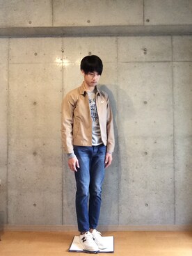 「Scye（サイ）のアイテム（カバーオール）」を使った、やまもとさん（メンズ・176cm）の冬コーディネート