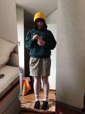 「TOMMY（トミー）のアイテム（ニットキャップ/ビーニー）」を使った、nanamiさん（レディース・163cm）の春コーディネート
