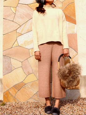 「TODAYFUL（トゥデイフル）のアイテム（かごバッグ）」を使った、SACさん（レディース・160cm）の冬コーディネート