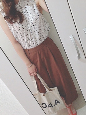 「BROWN」｜「アイテム（アクセサリー）」を使った、akane.さん（レディース・154cm）の夏コーディネート