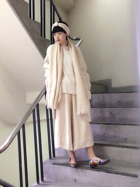 「VERSACE（ヴェルサーチ）のアイテム（その他シューズ）」を使った、Fatface Wuさん（レディース・160cm）の春コーディネート