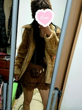 「LIZ LISA（リズリサ）のアイテム（その他アウター）」を使った、RURUMIさん（レディース・155cm）の冬コーディネート