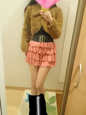 「イベントコーデ」｜「アイテム（その他アウター）」を使った、RURUMIさん（レディース・155cm）の冬コーディネート