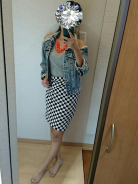 「チェッカー柄」｜「アイテム（ジャケット/アウター）」を使った、RURUMIさん（レディース・156cm）の秋コーディネート