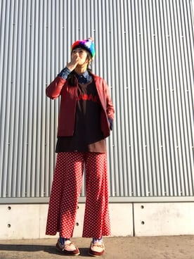 「2月WEARバレンタインカラー(赤or茶)」｜アッコさん（レディース・162cm）の冬コーディネート