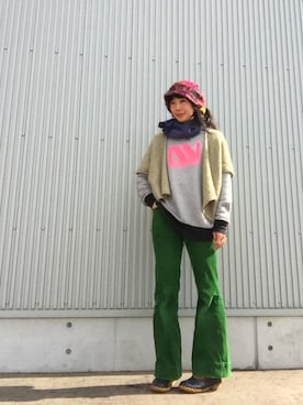 「LEH（レー）のアイテム」を使った、アッコさん（レディース・162cm）の冬コーディネート