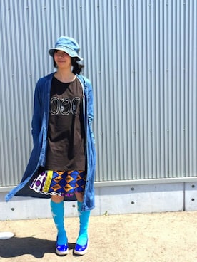 「アイテム（チュニック）」を使った、アッコさん（レディース・162cm）の春コーディネート