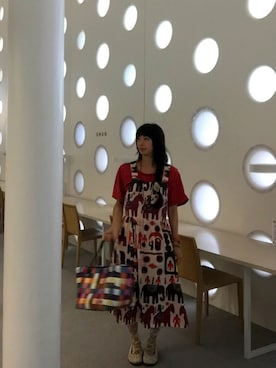 「アイテム（エコバッグ/サブバッグ）」を使った、アッコさん（レディース・162cm）の夏コーディネート