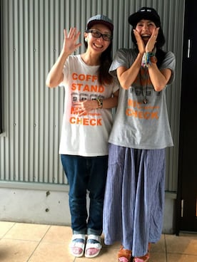 「アイテム（ヘアゴム）」を使った、アッコさん（レディース・162cm）の夏コーディネート